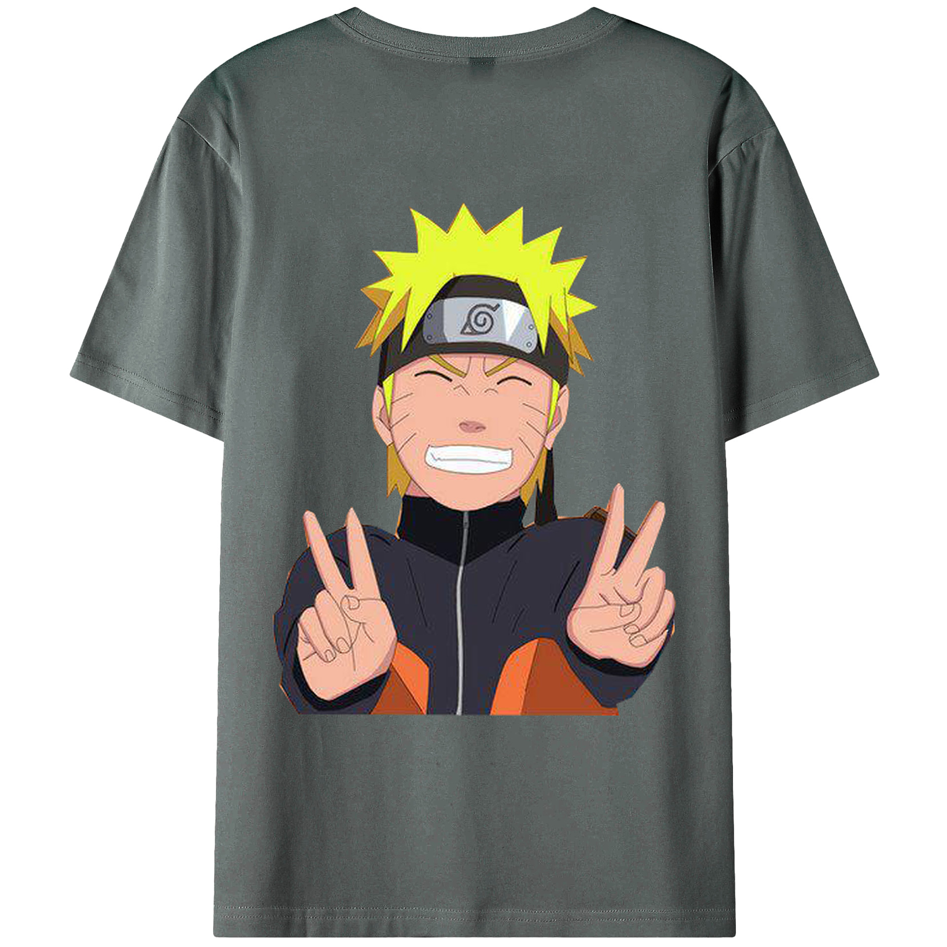（画像用） NARUTO -ナルト- うずまき ナルト Uzumaki Naruto 綿100％ メンズ半袖Tシャツ（バックプリント） 通気性